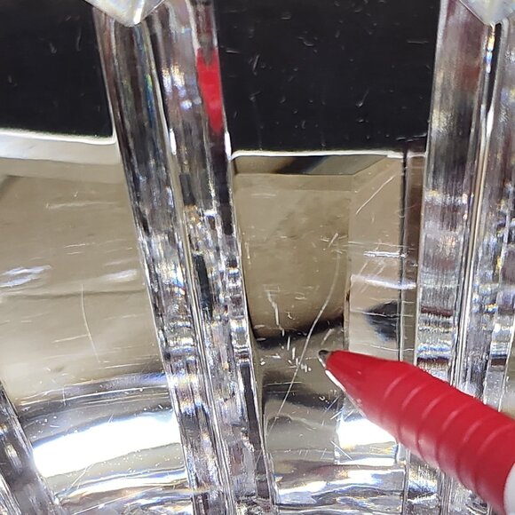 Vintage Large 9.5" Stenhammar Clear Crystal Oval Centerpiece Signed Gunna - Picture 6 of 10